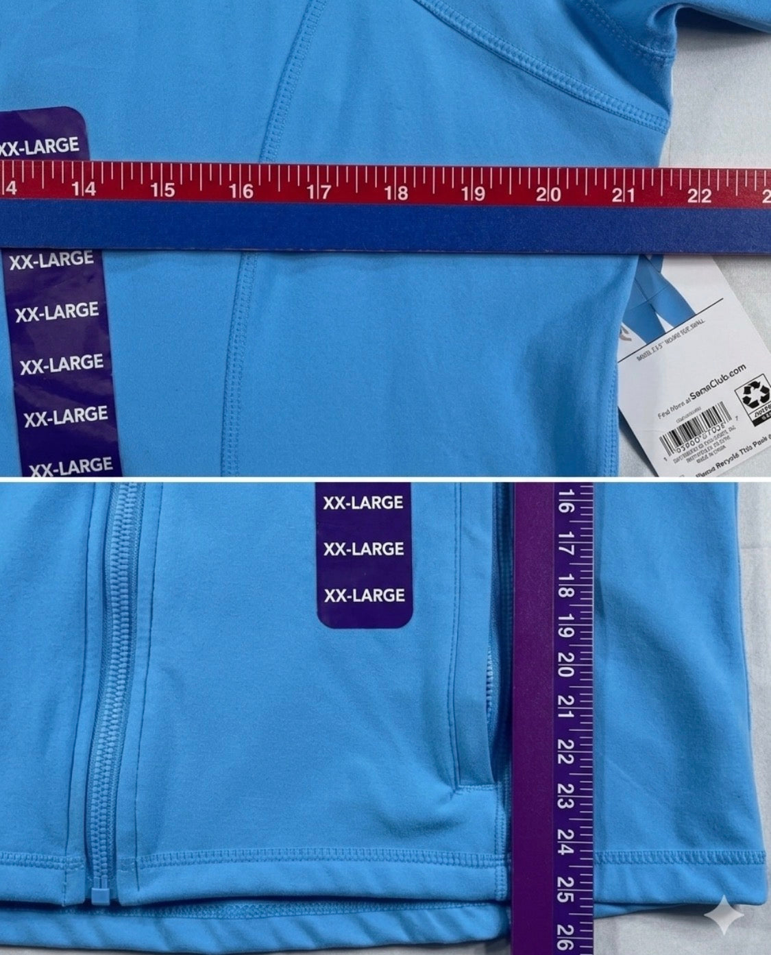 New Members Mark Ladies Everyday Moisture Wicking Full Zip Hooded Performance Jacket XXL, Blue Hills