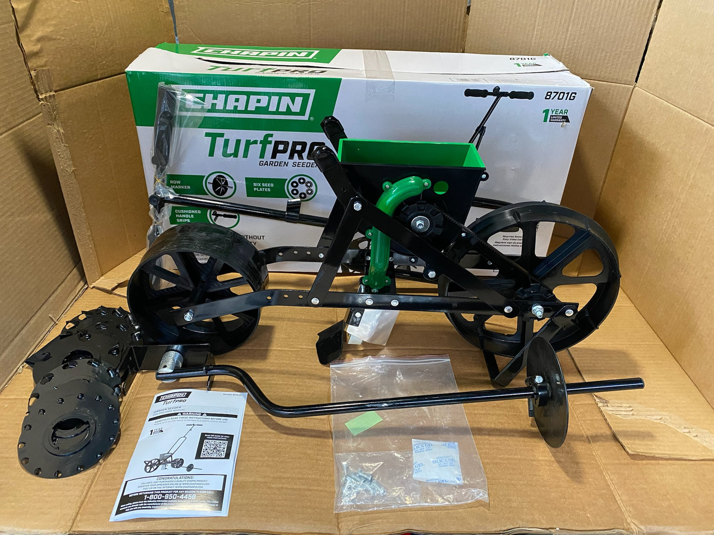 New Other Chapin Garden Push Steel Frame Seeder Planter With 6 Seed Plates