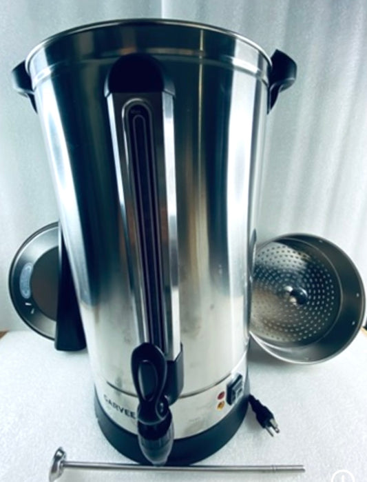 New Other Garvee 120-Cup Coffee Urn, With Hot Water Dispenser, Stainless Steel