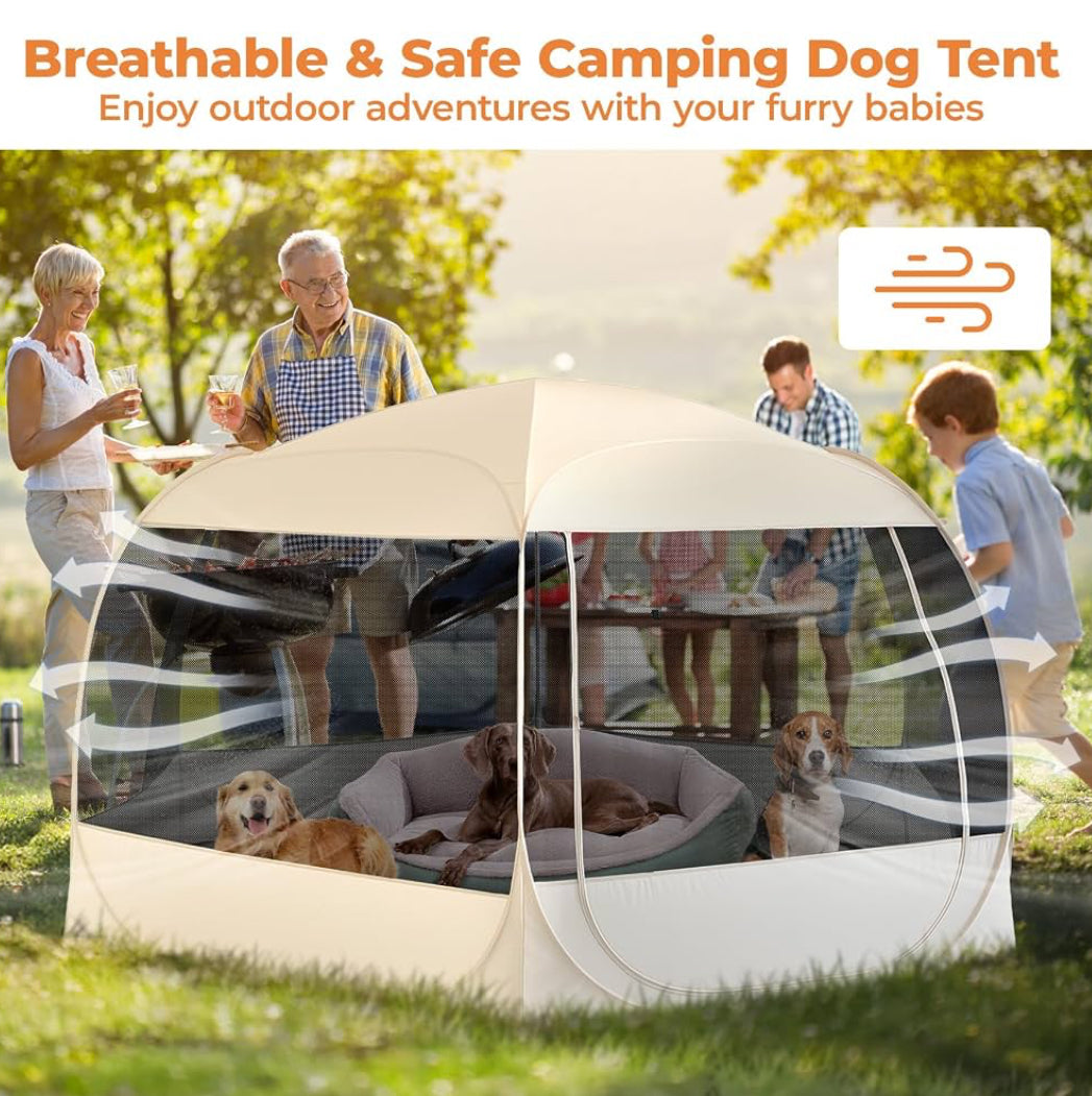 New Other EighteenTek XXLarge 10'x4.8'H Popup Portable Dog House, Beige
