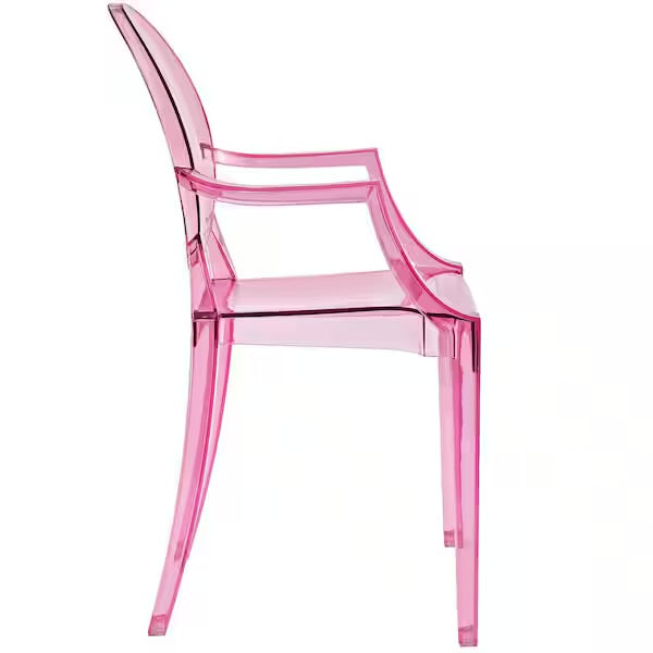 New Other Modway 36” Casper Pink Plastic Dining Arm Rest Chair With Gloss Finish