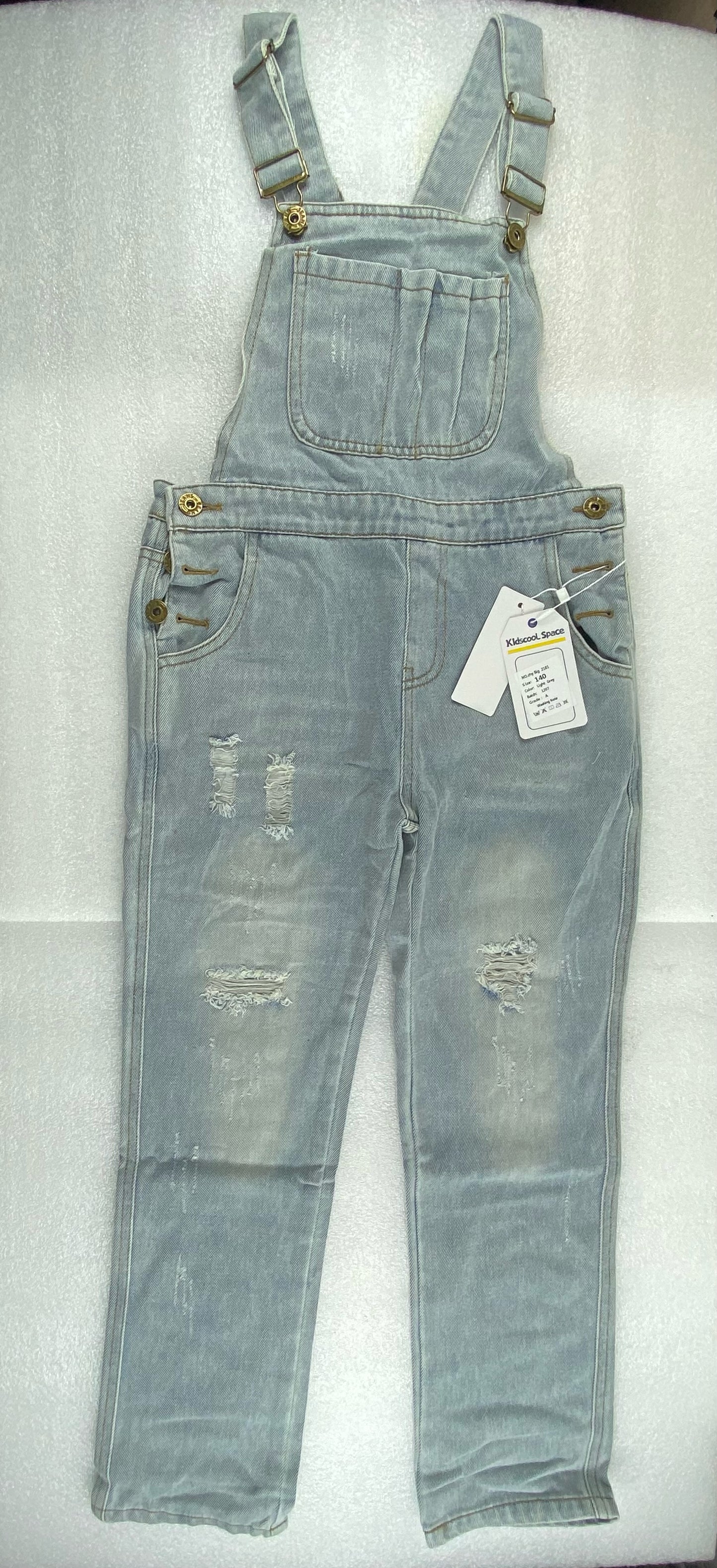 New Kidscool Space Size 10 Overall Denim, Light Grey