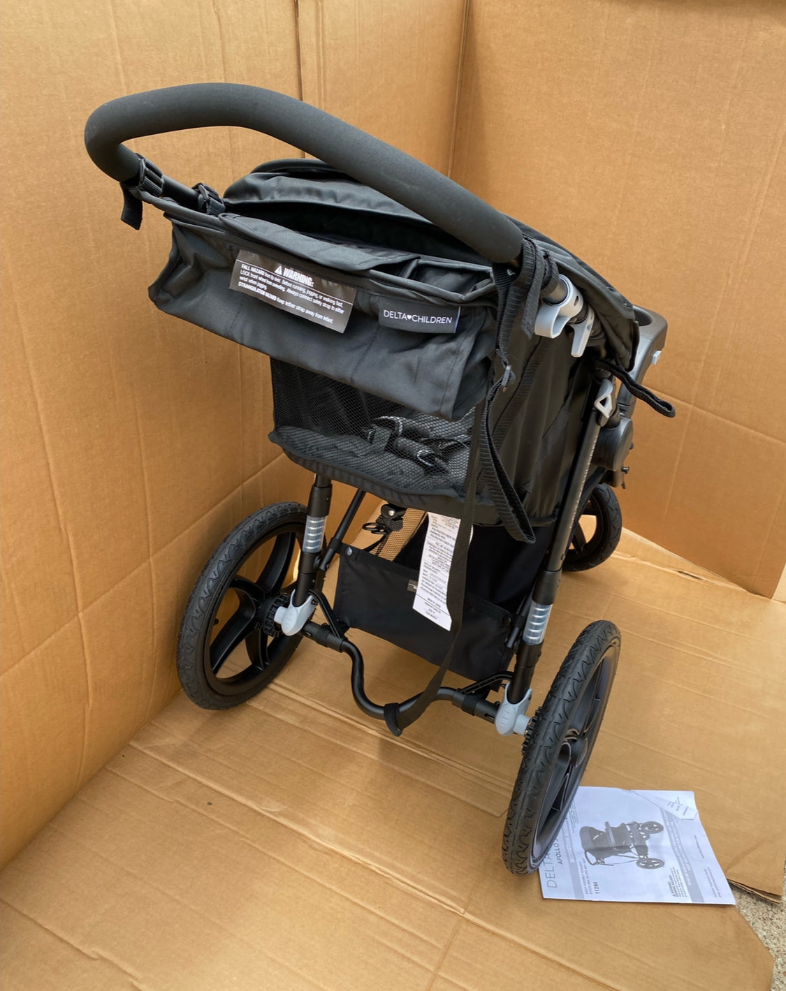 Like New Delta Children Apollo Jogging Stroller W/ Shock Absorbing Frame, Black