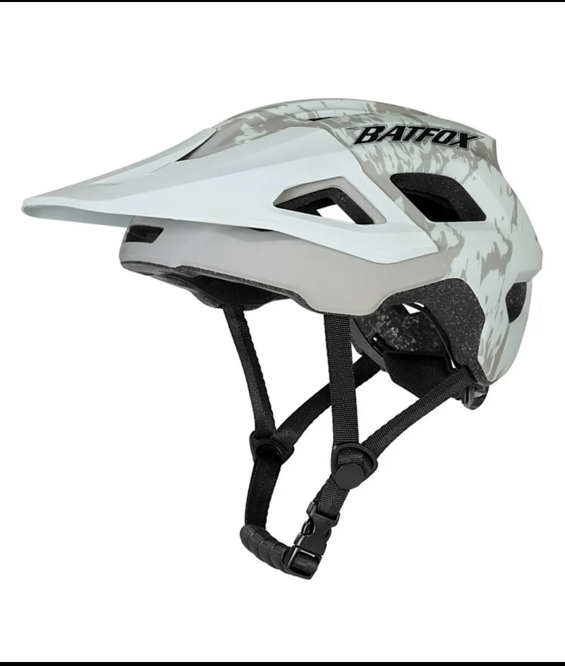 New Bat Fox Size M (55-58cm) Adjustable Lightweight Bicycle Helmet, White/Camo