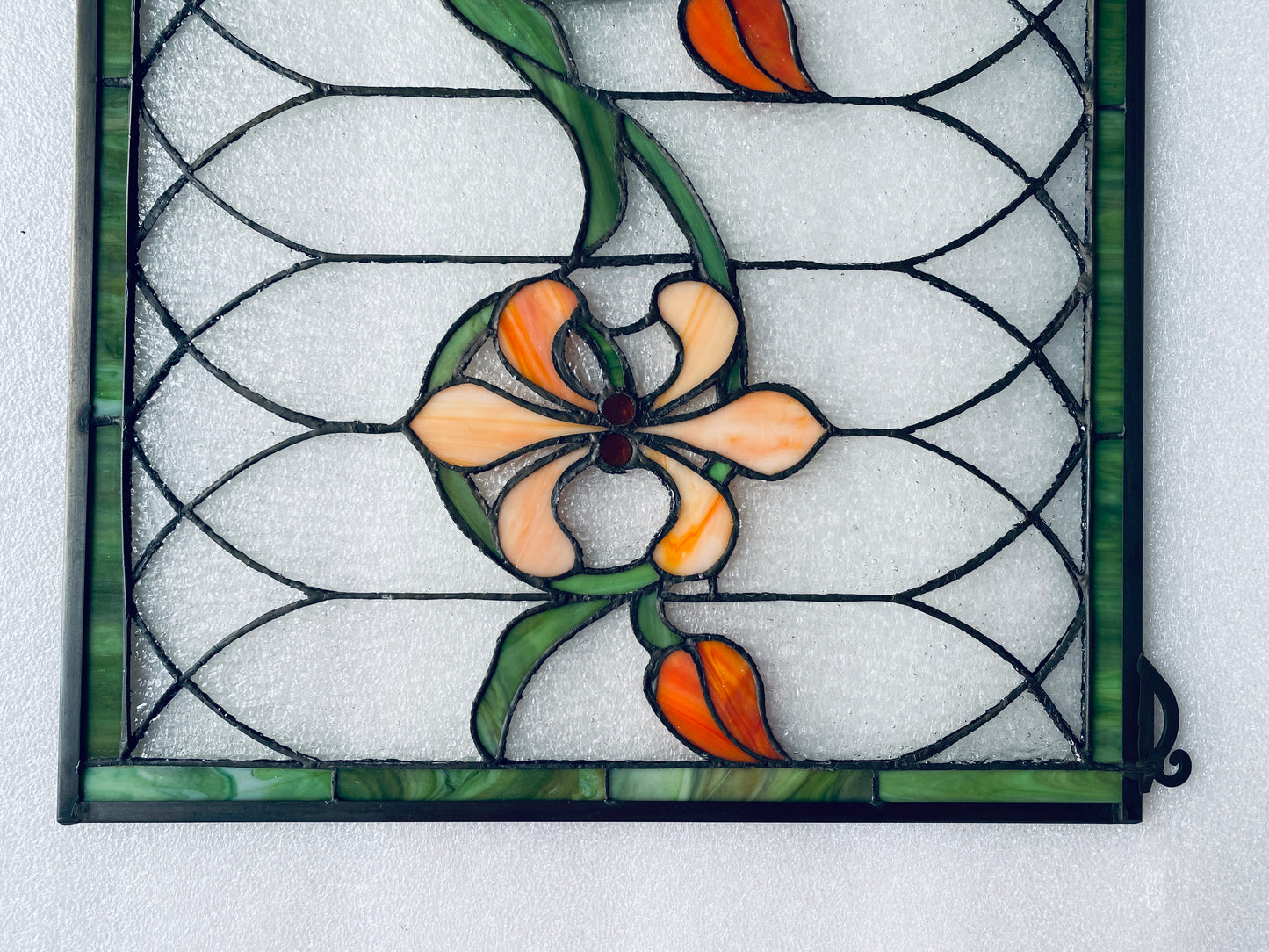 new Open Box-VEVOR 32”x17” Horizontal Hanging Transom Stained Glass Window Panel