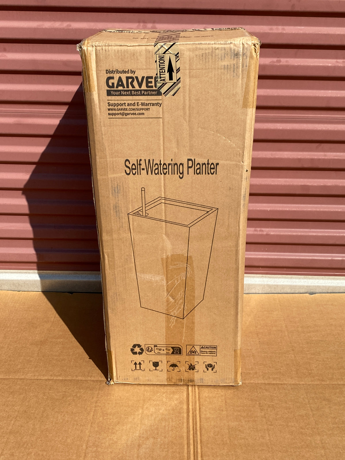 Set Of 2- New Garvee 23” Tall Outdoor Planter Flower Pots W/ Water Level Monitor