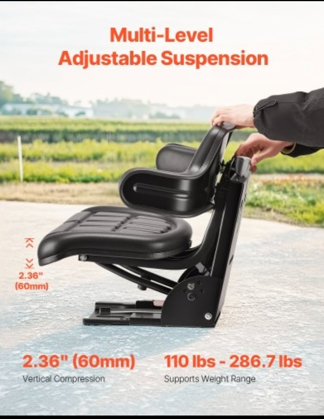 New Other VEVOR Universal Adjustable Forklift/Tractor Seat With Micro Switch
