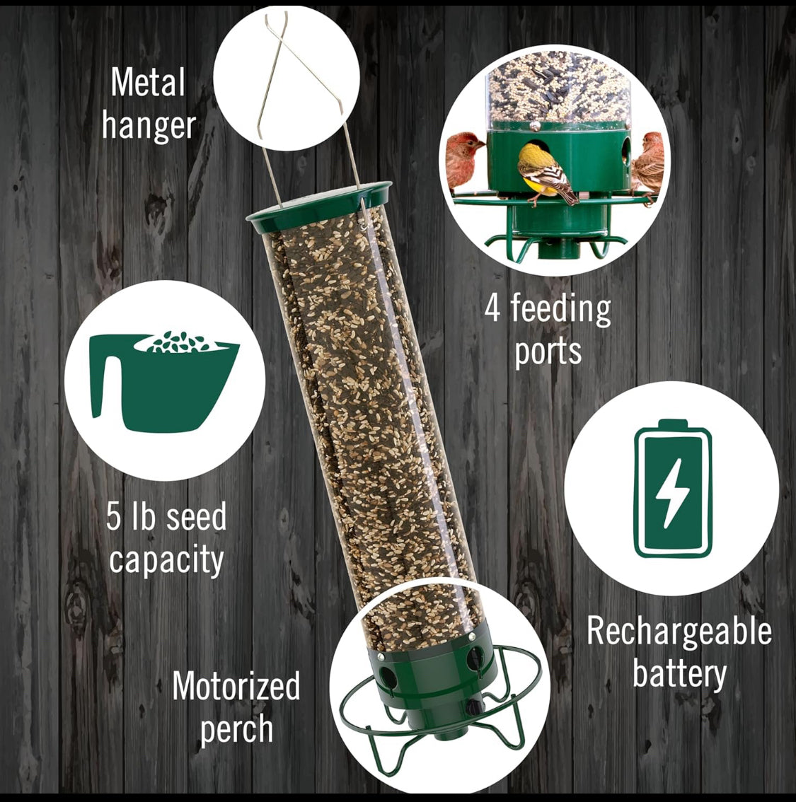 New Other Droll Yankees Squirrel Proof Rechargeable 5lb Bird Feeder For Outdoors