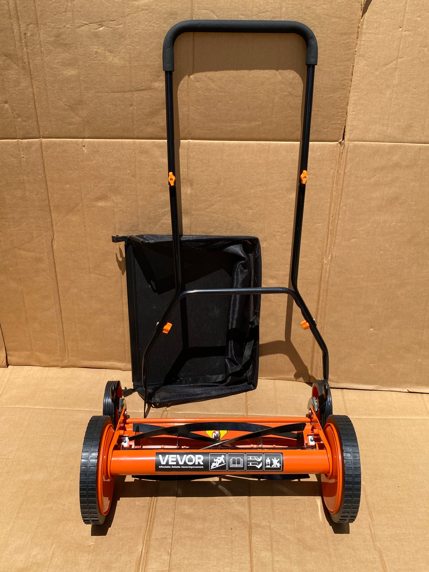 VEVOR 18” 5 Blade Height Adust Manual Push Reel Lawn Mower With & Catcher Bag