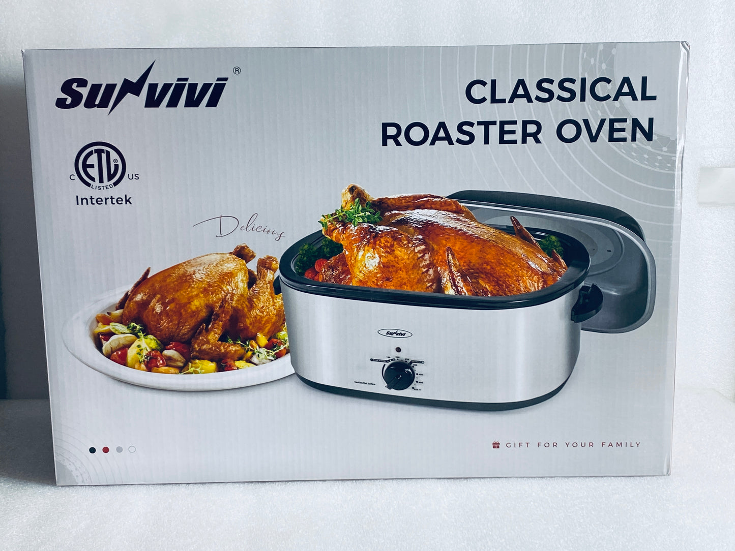 New Sunvivi 22lb 18 Quart Electric Roaster Oven With Self-Basting Lid, Black