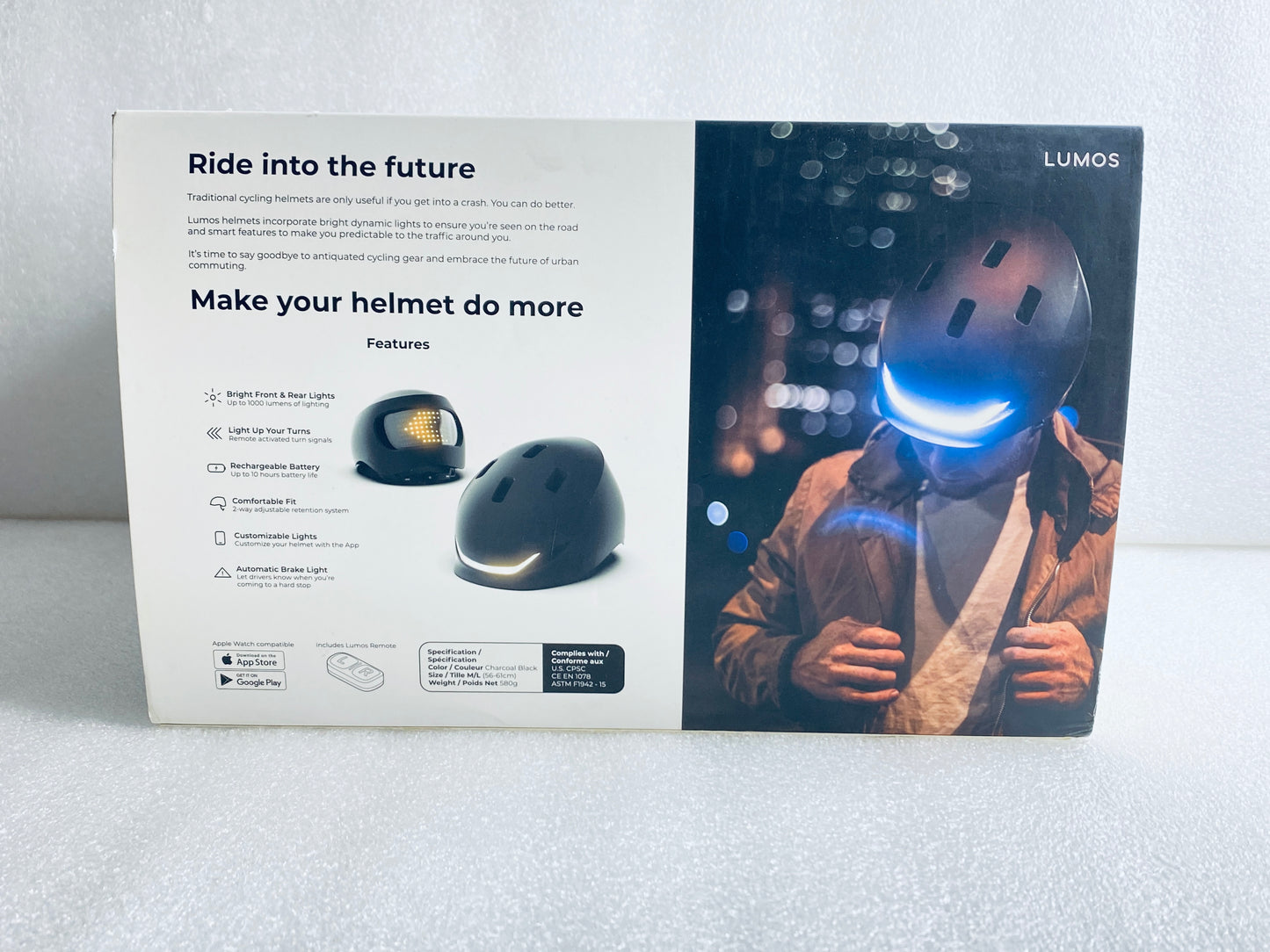 New Other Lumos Matrix Size M/L Bluetooth Charcoal Black Smart Helmet W/ Remote