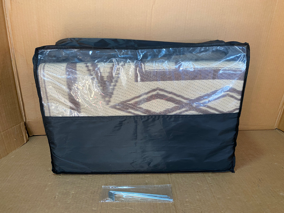 New Other Garvee 9’ x 12’ Outdoor Foldable Reversible Plastic Straw Rug, Brown