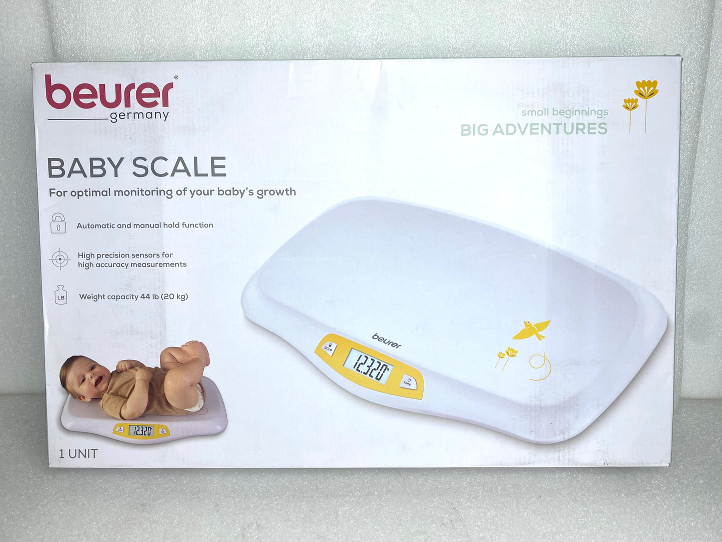 New Beurer Germany Digital Baby Scale Small Beginnings Big Adventures, White