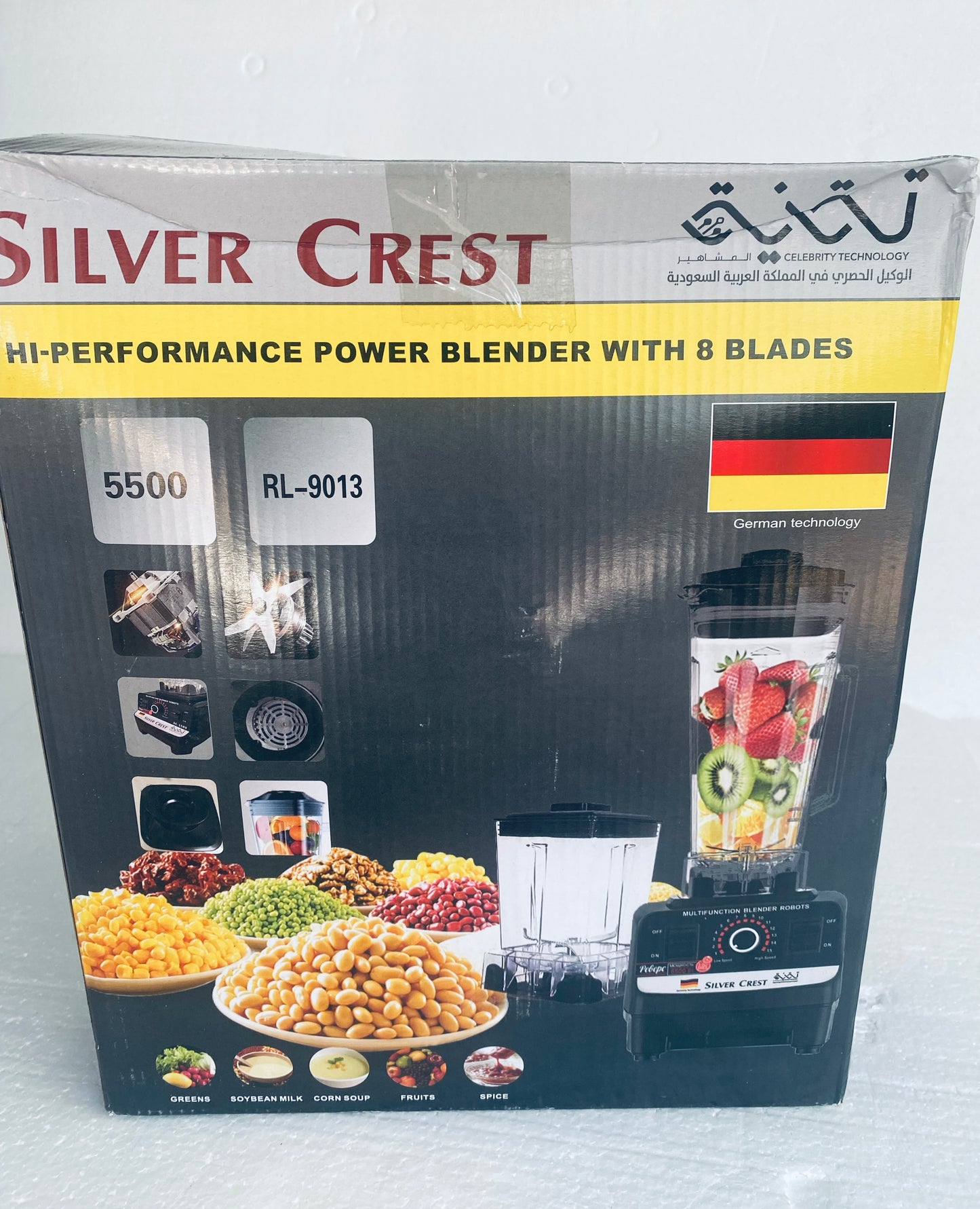 New Other Silver Crest Hi-Performance Power Blender With 8 Blades, Red/Black