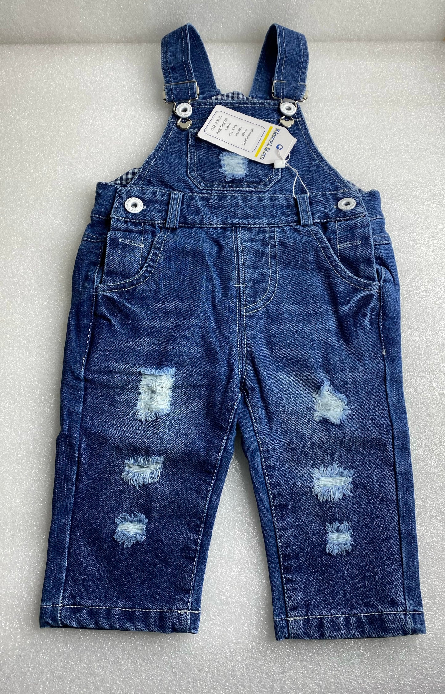 New Kidscool Space Size 12-18 M Baby Overall Small Bib Pocket Denim Workwear