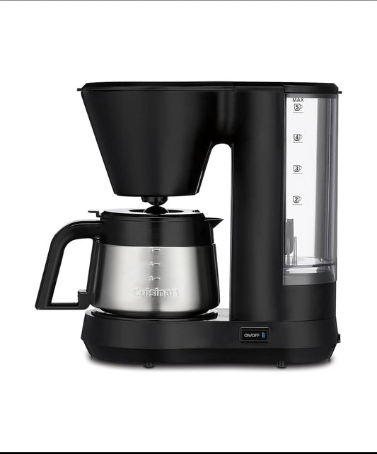 New Open Box Cuisinart 5-Cup Coffee Maker With Stainless Steel Carafe, Black
