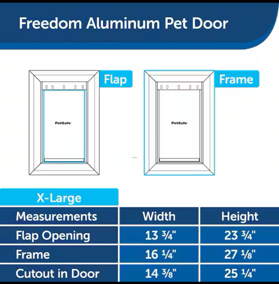 New Other - PetSafe 13 3/4” x 23 3/4” Freedom Aluminum Pet Door, X-Large