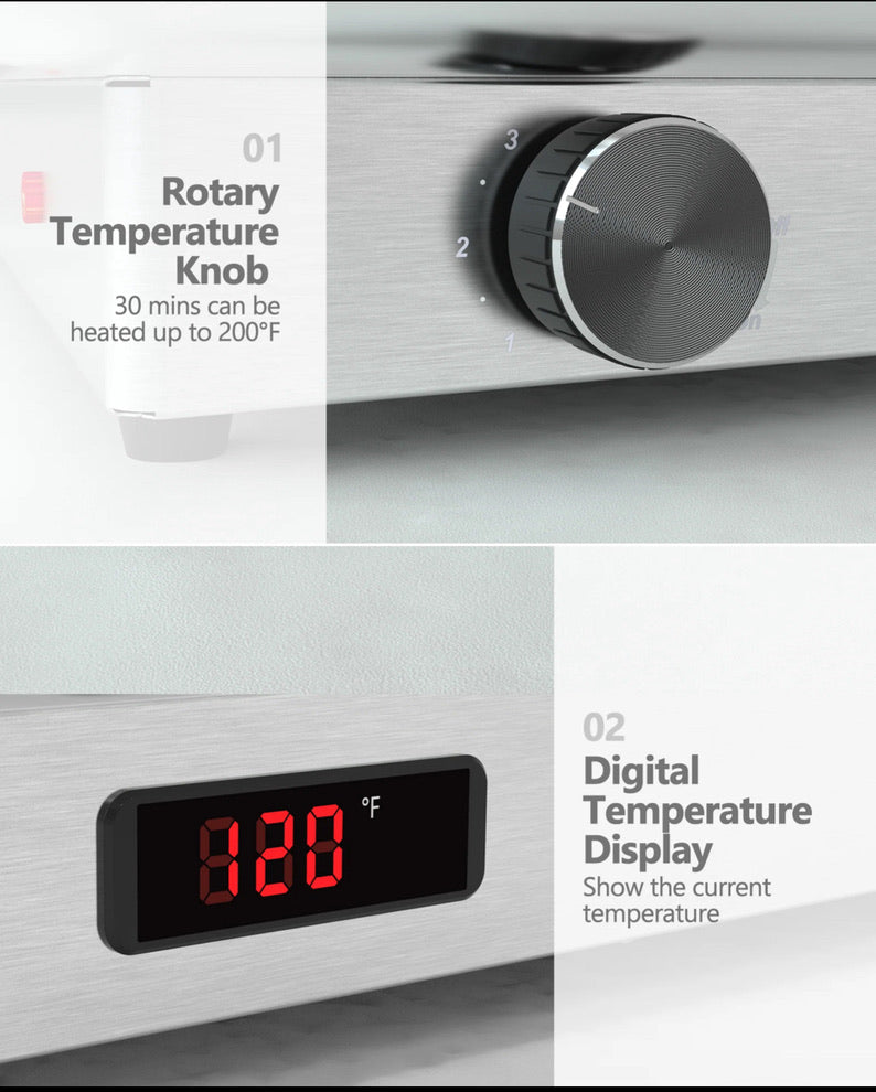 New Other Garvee 9QT (2 ×1/2 Pan) Electric Chafing Dish With Temperature Control