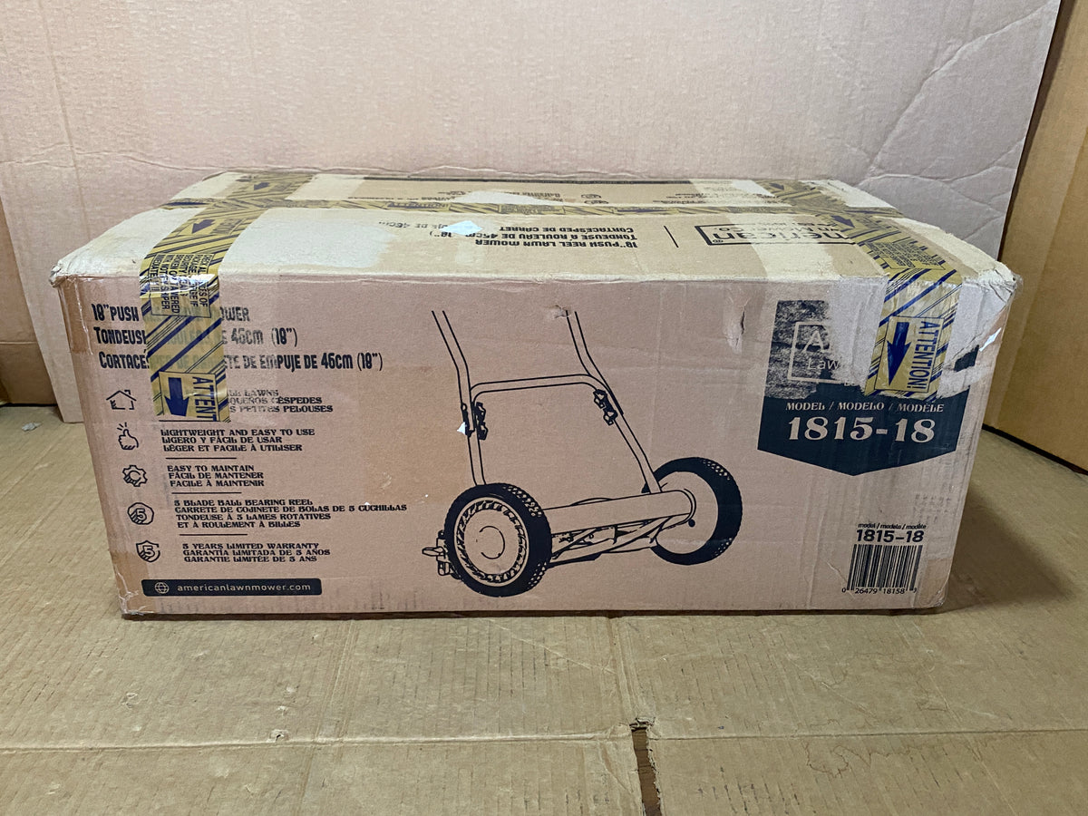 New Other American Lawn Mower 18 Inch 5 Blade Push Reel Lawn Mower, Grey
