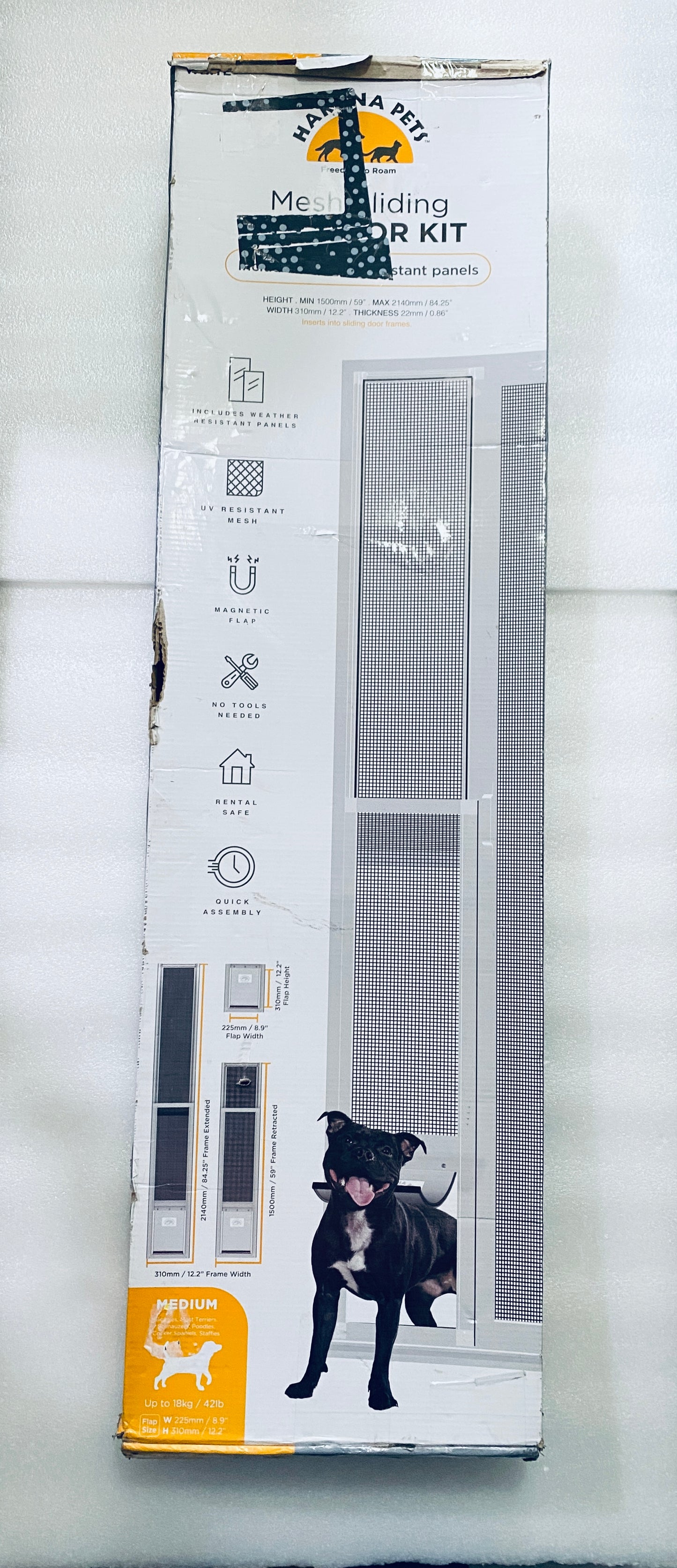 New Other Hakuna Mesh Sliding Patio Pet Door (V2)+Clear Weather Resistant Panel