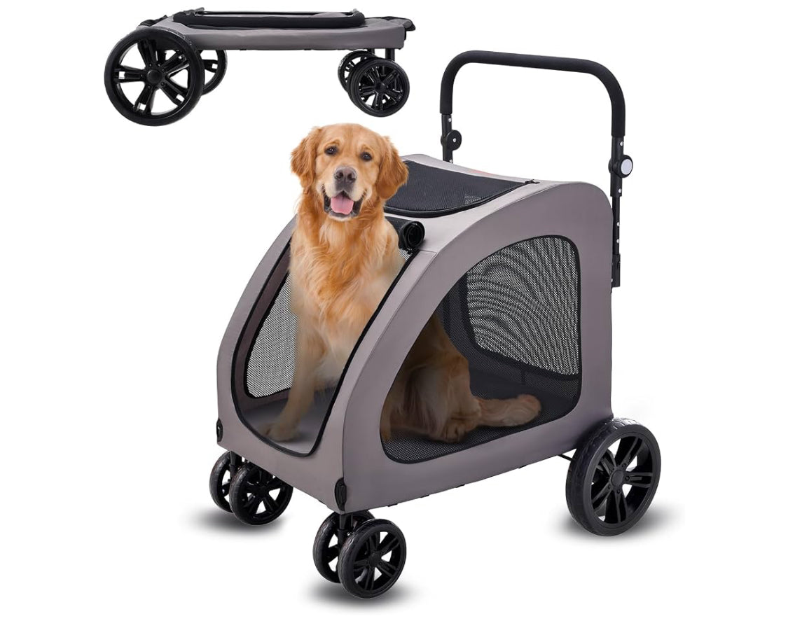 Like New VEVOR 4 Wheel Pet Stroller/Carrier With Brakes, 160lb Weight Capacity