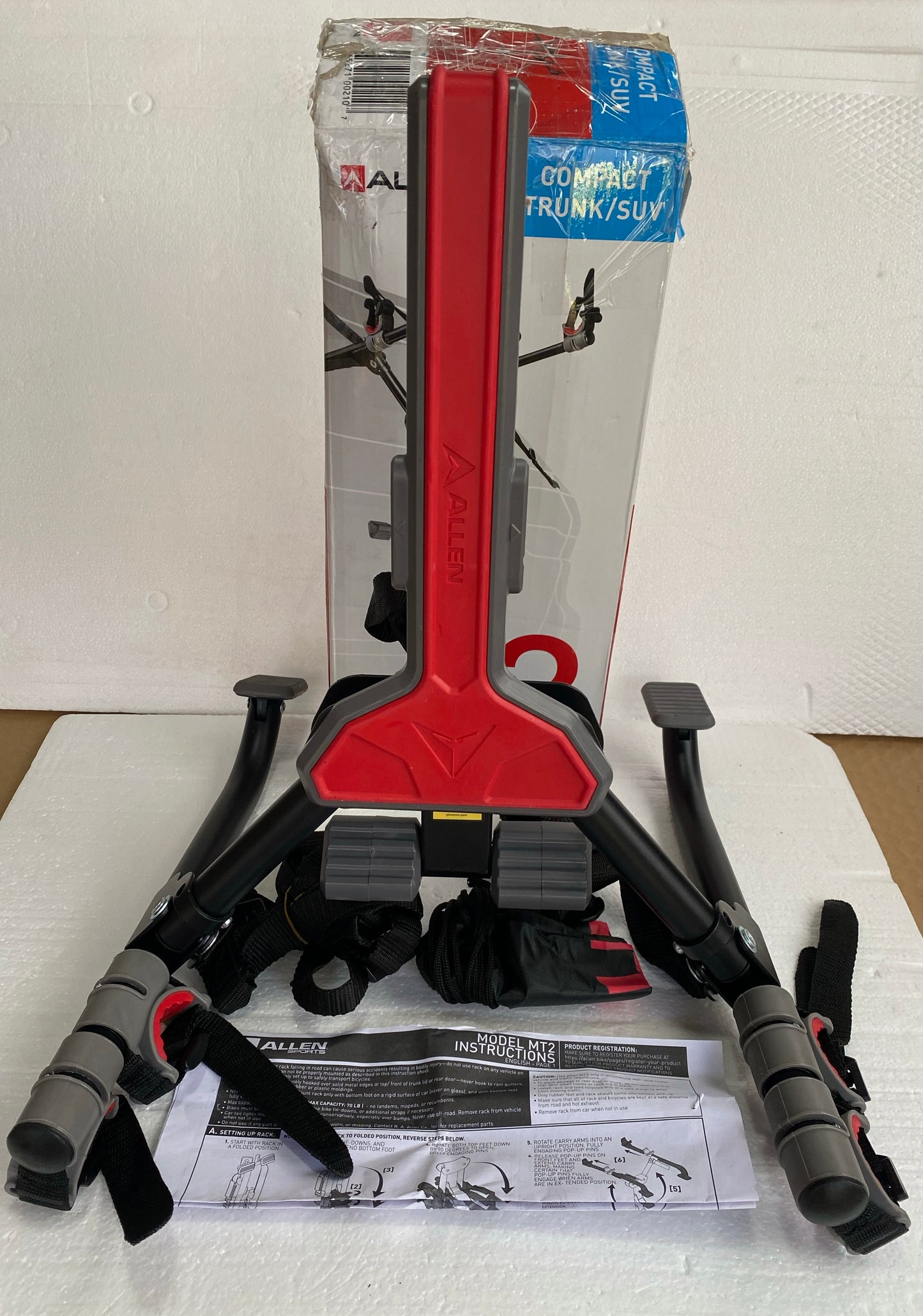New Other Allen Sports Ultra Compact Folding 2-Bike Trunk Mount Rack, Black