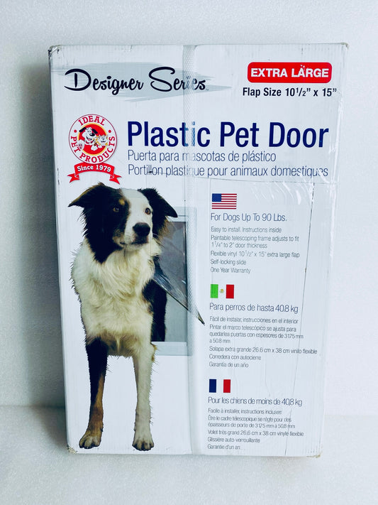 New Ideal Pet Designer Series Plastic Extra Large Pet Door W/ 10 1/2" x 15" Flap
