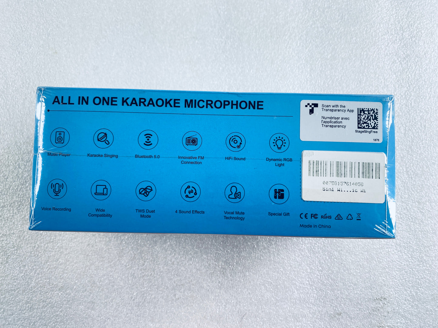 New StageSound Portable Bluetooth Karaoke Mic Speaker With Dynamic RGB Lights