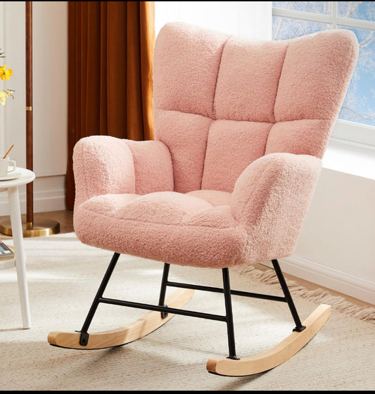 New Other DUMOS Rocking Chair Nursery Teddy Upholstered Gliders Rocker Armchair