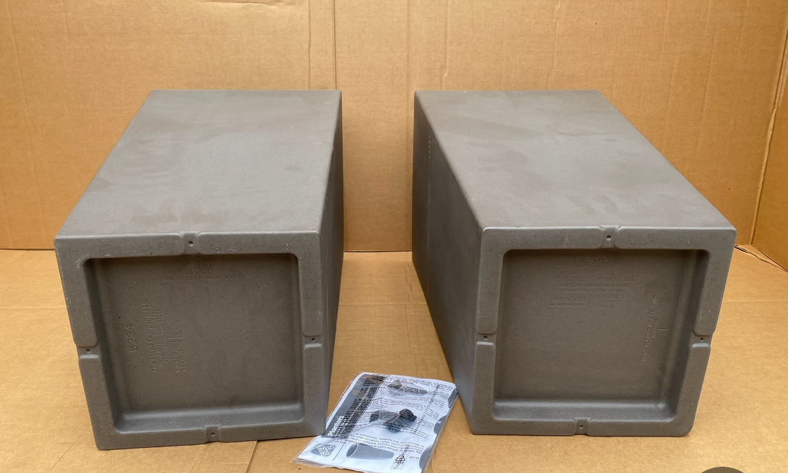 Set Of 2 - New Other Step2 Tremont 28" Tall Square Tapered Planters, Dark Cedar