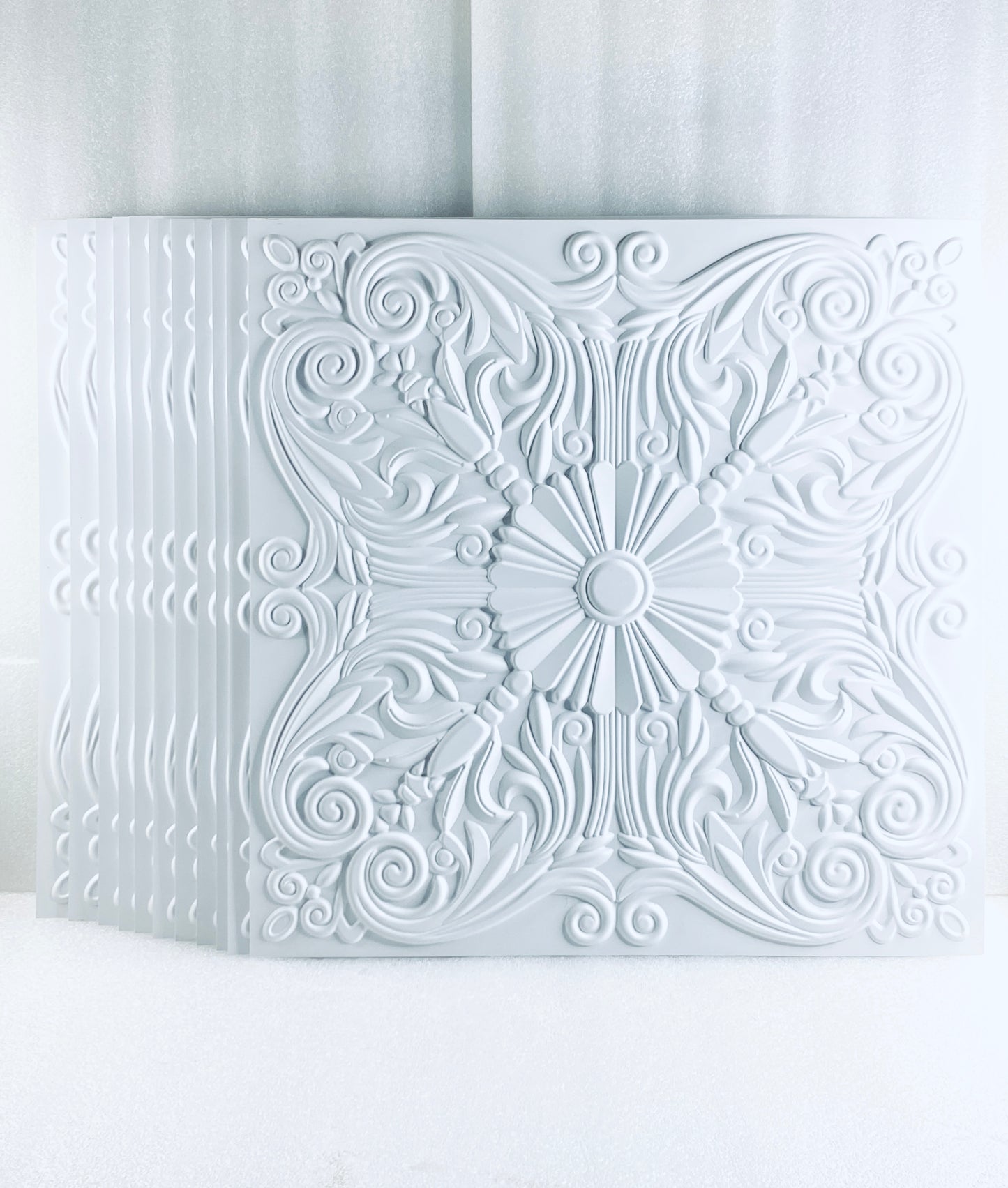 Set Of 12 - New Other Art3d Decorative 2' x 2' Spanish Floral Ceiling Tiles, White