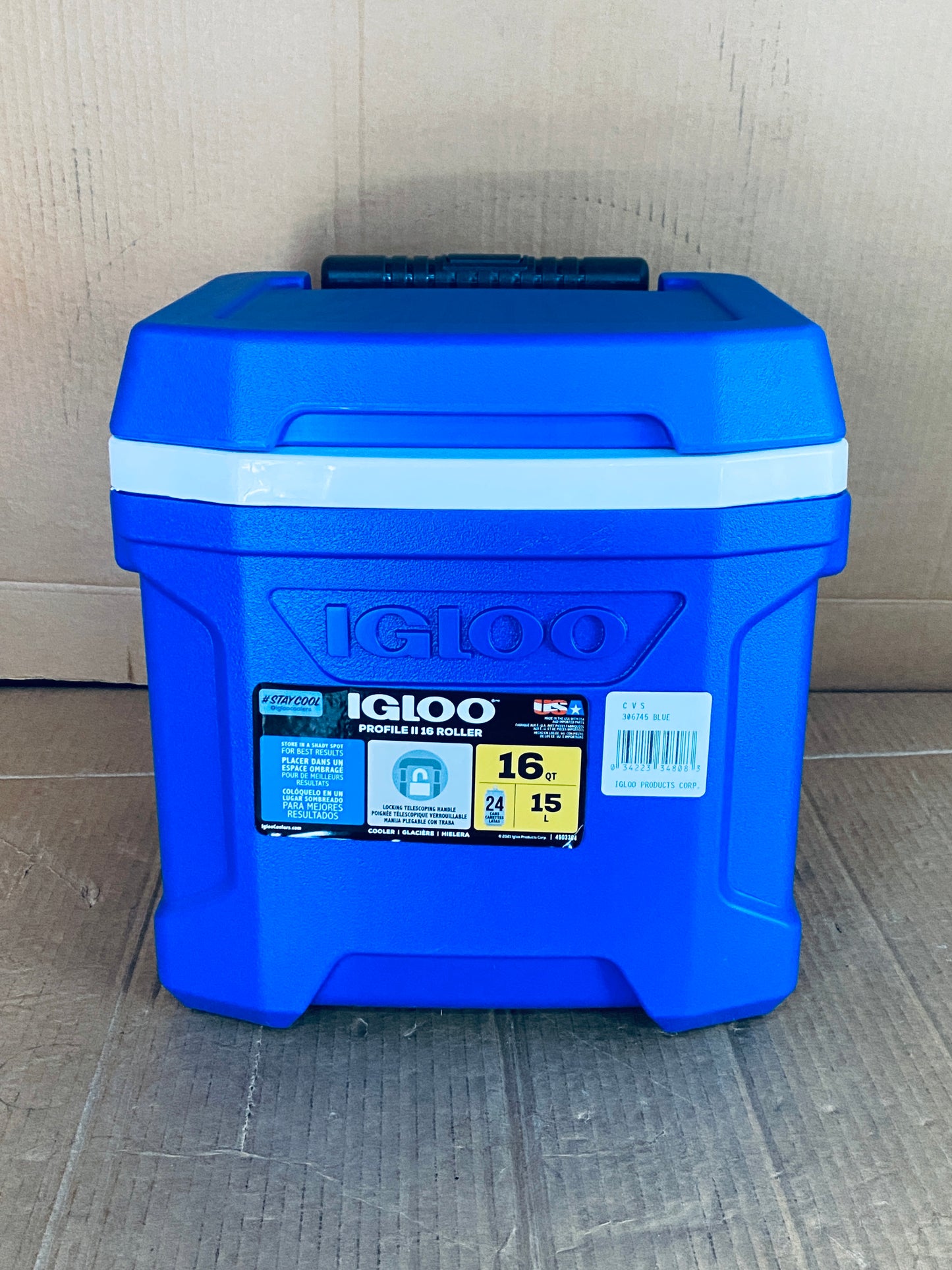 New Other Igloo Profile II 16qt Roller Hard Cooler, Majestic Blue