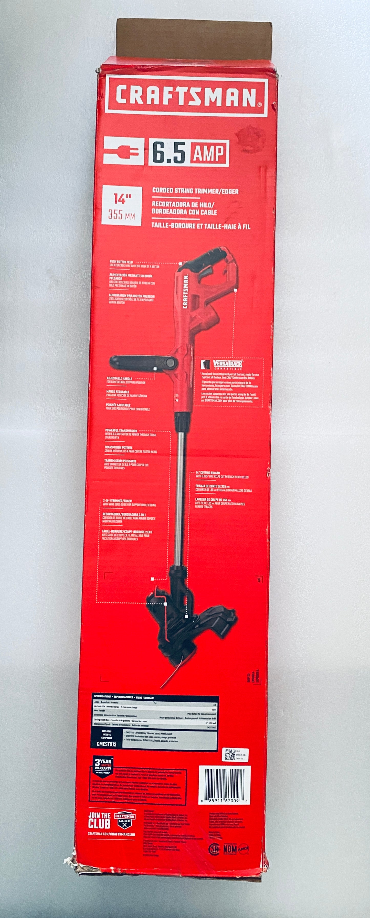 New Other CRAFTSMAN 14” 6.5 Amp String Trimmer/Edger With Feed Push Button