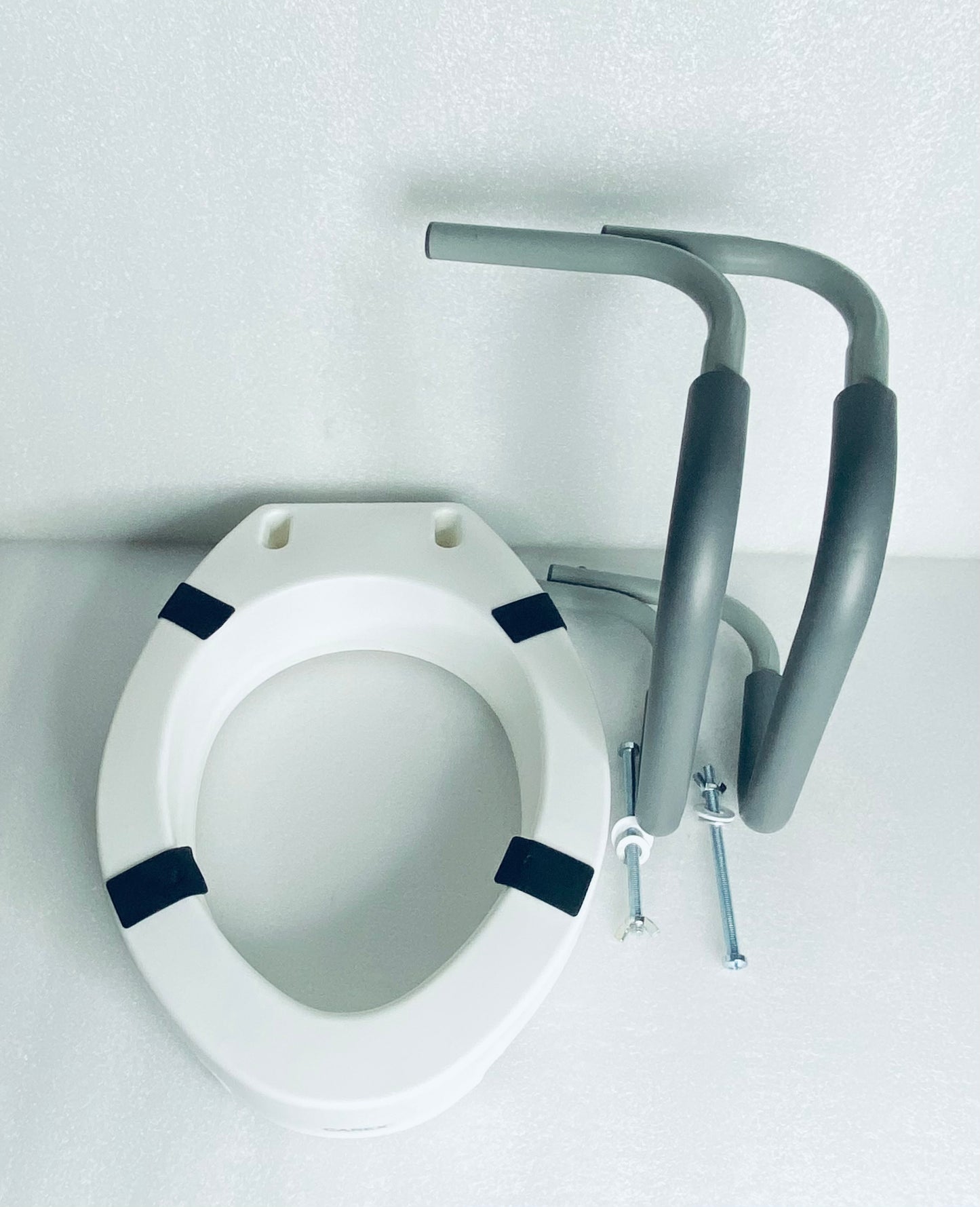 New Open Box - Compass Elongated 3.5" High Raised Toilet Seat With Arms