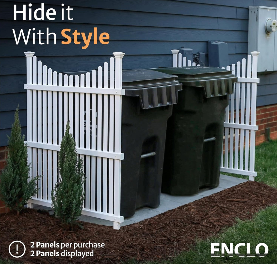 New Other Enclo Huntersville DIY No Dig White Vinyl Privacy Screen, 45”H x 36”W