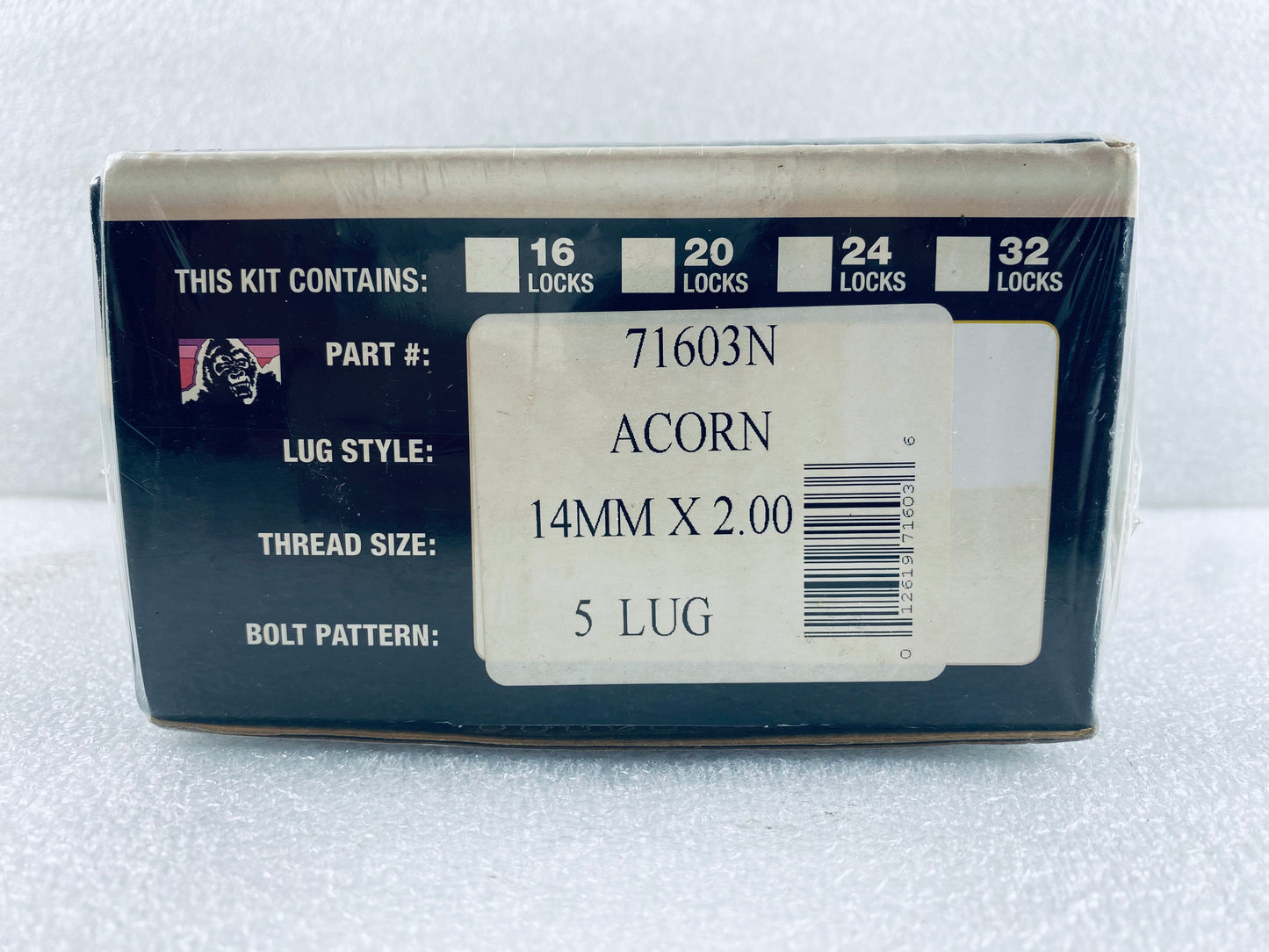 Set Of 20 - New Gorilla 71603N Acorn System, 5 Lug Kit, 14mm x 2.00