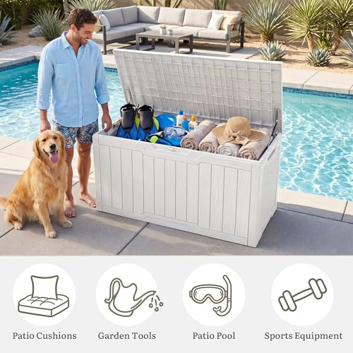 New Other YITAHOME 100 Gallon Large Resin Outdoor Deck Storage Box, White