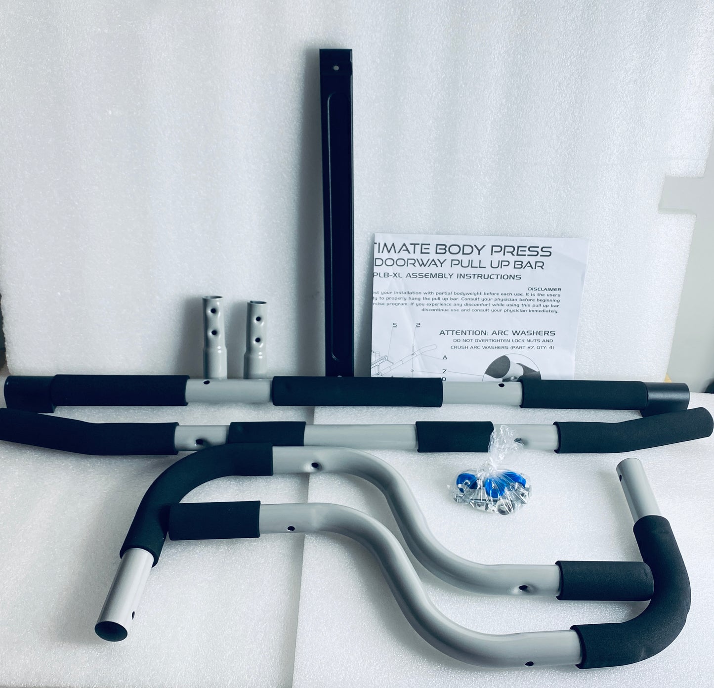 New Other Ultimate Body Press XL Doorway Pull Up Bar W/ Elevated Bar, Black/Gray