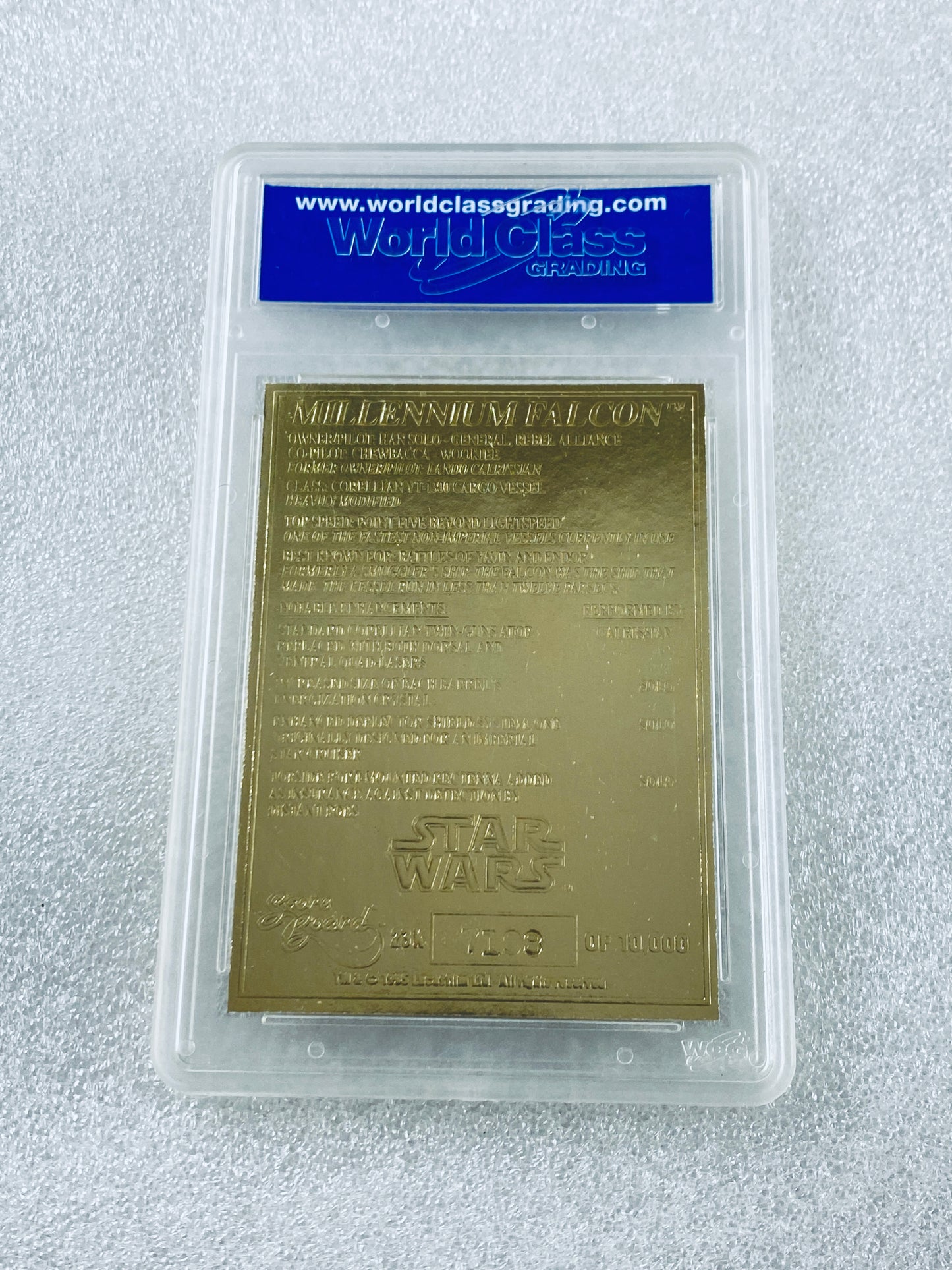 Lot Of 2-Star Wars 1995 23KT Gold Millennium Falcon&Darth Vader 10 GEM-MT Cards