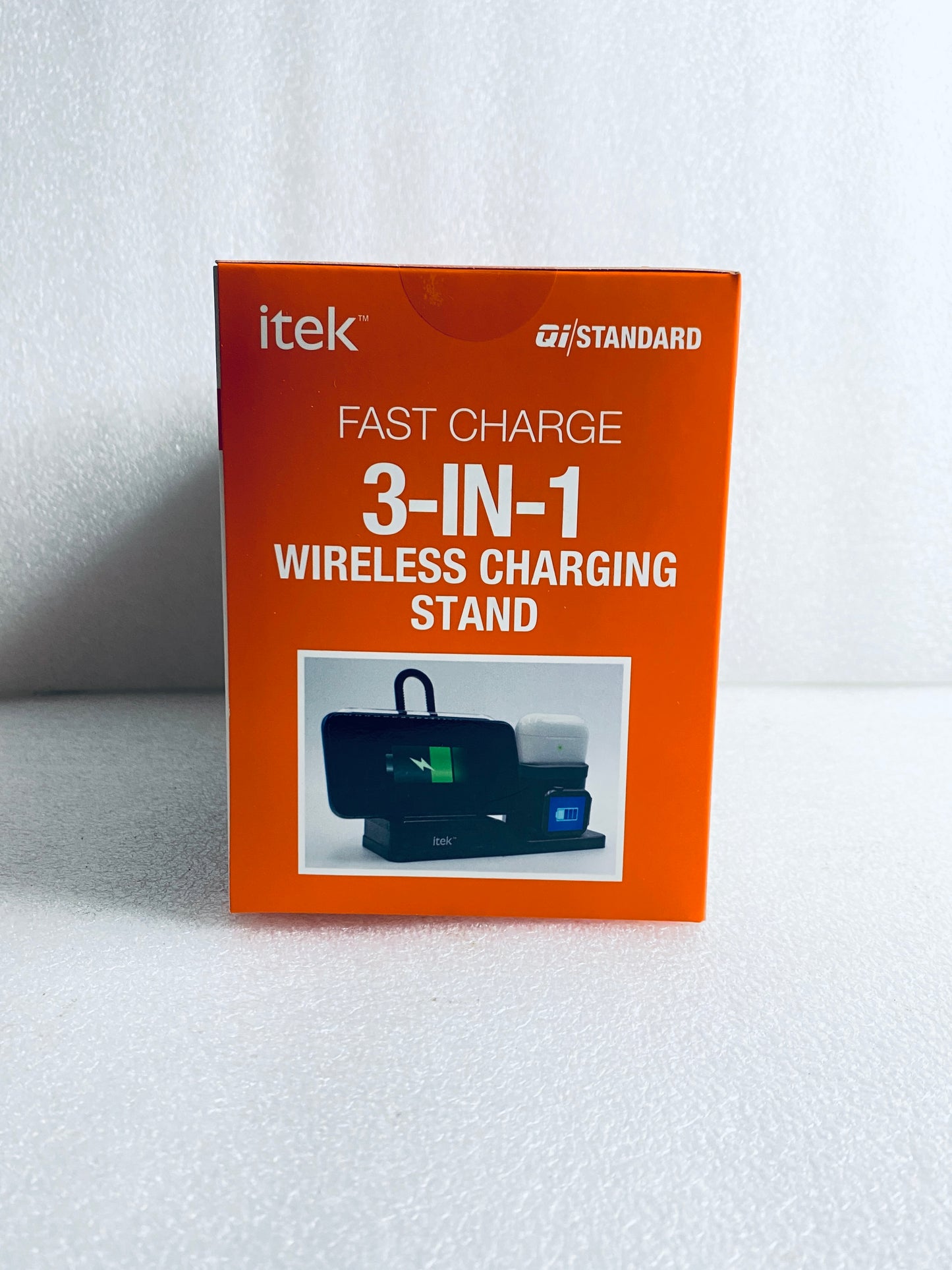 Lot Of 2 - New Itek 3-in-1 Qi Wireless Charging Stand, USB-C Cable, Black