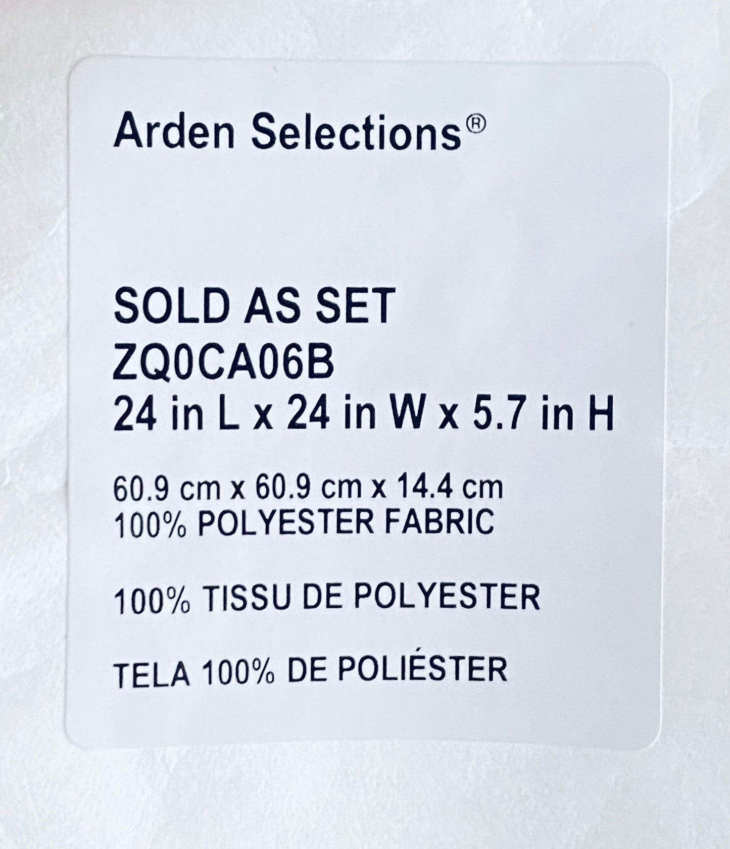 New Open Box Arden 24"x24" Outdoor Deep Seat Cushion Set, Black Jacobean