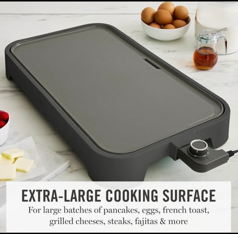 New Other Martha Stewart 22” x 12” Griddle, Caviar Gray