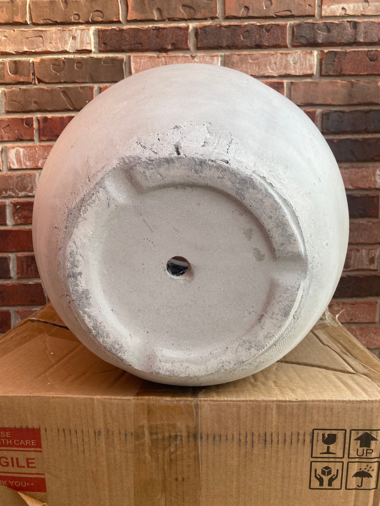 New Kante 21.7” Weathered Concrete Tall Modern Round Large Planter W/ Rubber Plug