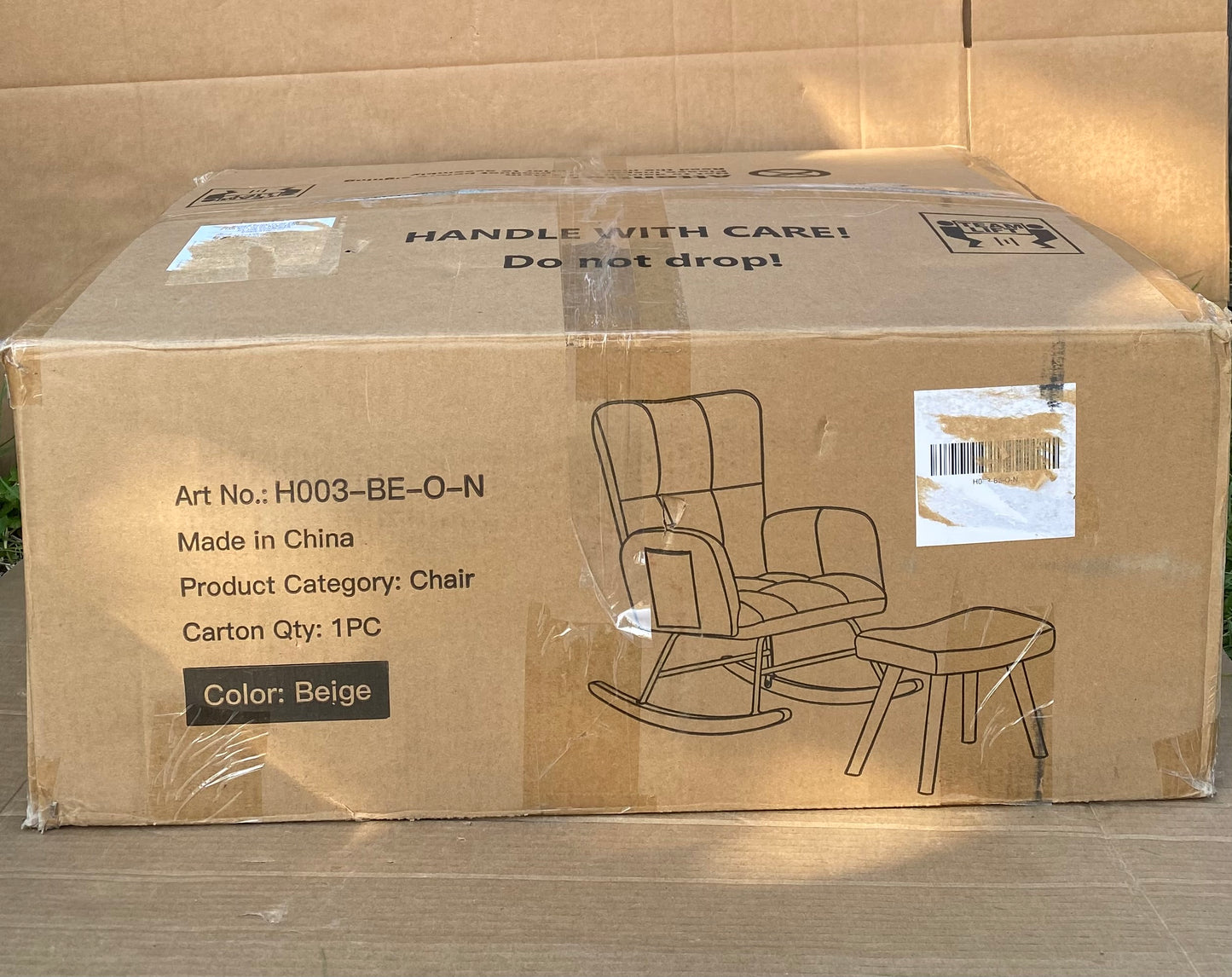 New Other COMHOMA Nursery Teddy Upholstered Glider Rocking Chair W/ Side Pockets