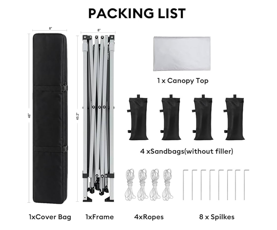 New Other SANWAY 10' x 10' One Push Setup Pop Up Canopy Tent, Silver White
