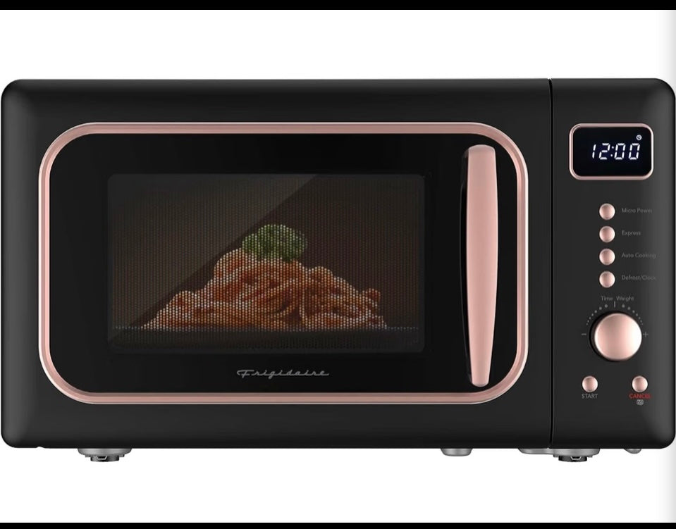 New Open Box Frigidaire Retro Microwave 0.7 Cu. Ft. Compact 700W - Black Pink