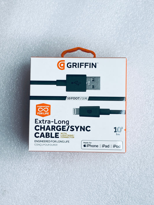 Lot Of 2 - New Griffin 10' Charge/Sync Cable With USB To Lightning Connector