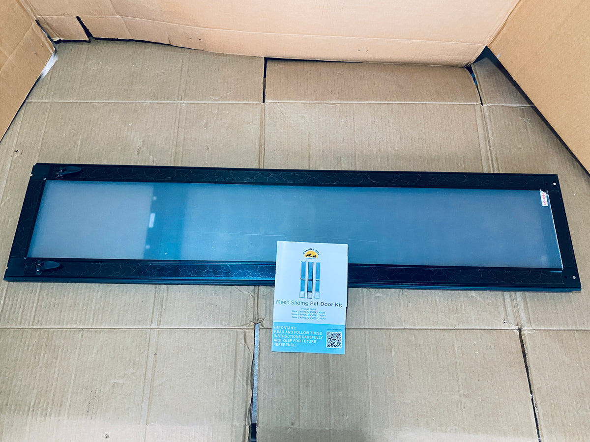 New Open Box Hakuna Pets Mesh Patio Pet Door (V2)+Clear Weather Resistant Panel