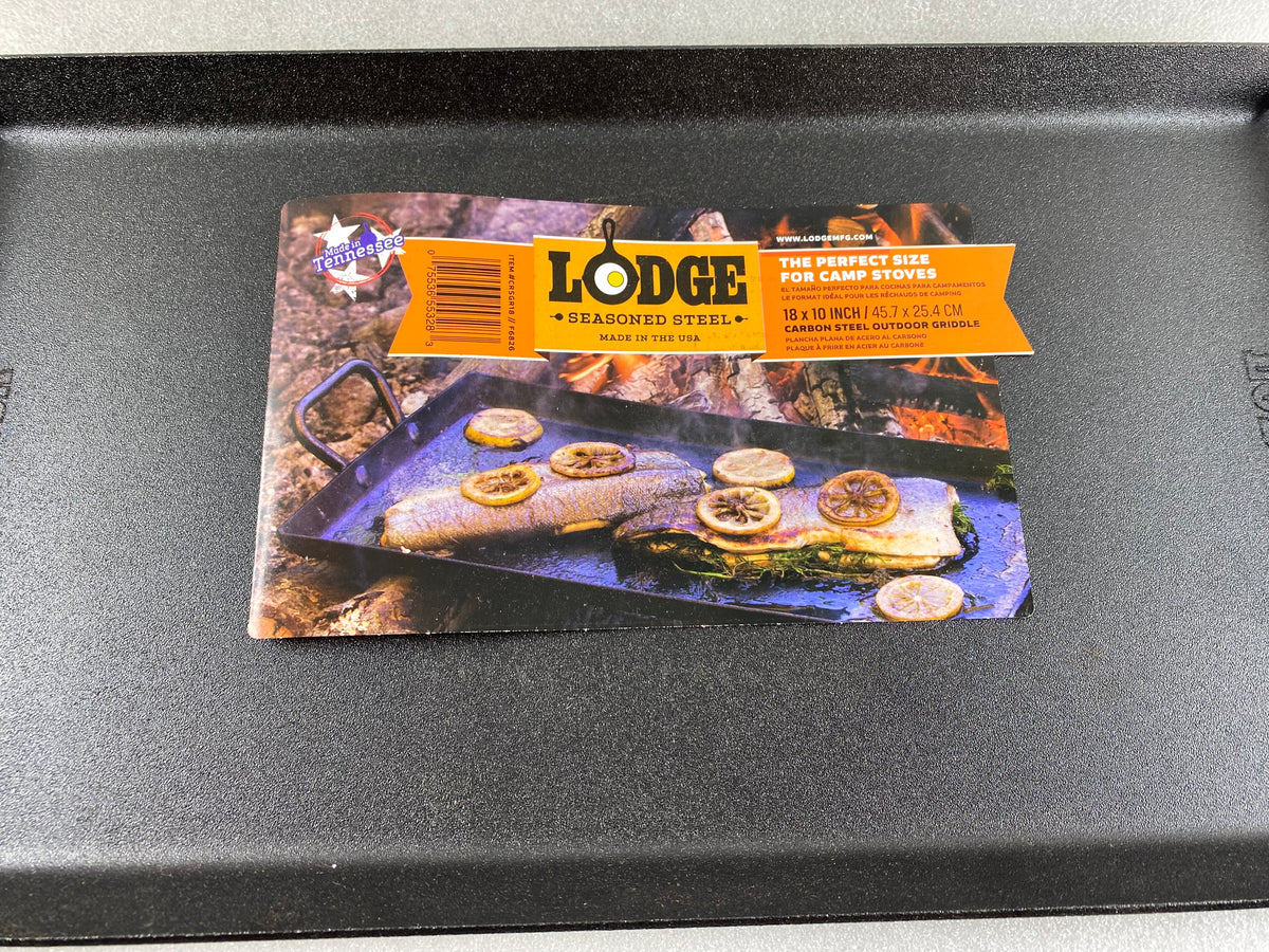 New Other Lodge Cast Iron 18” x 10” Seasoned Carbon Griddle, Black