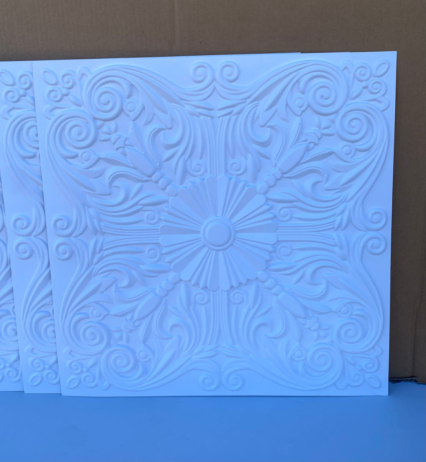 lot Of 12 New Other-Art3d Decorative 2' x 2' Spanish Floral Ceiling Tile, White